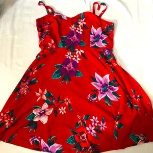 Red Flowered Flowy dress